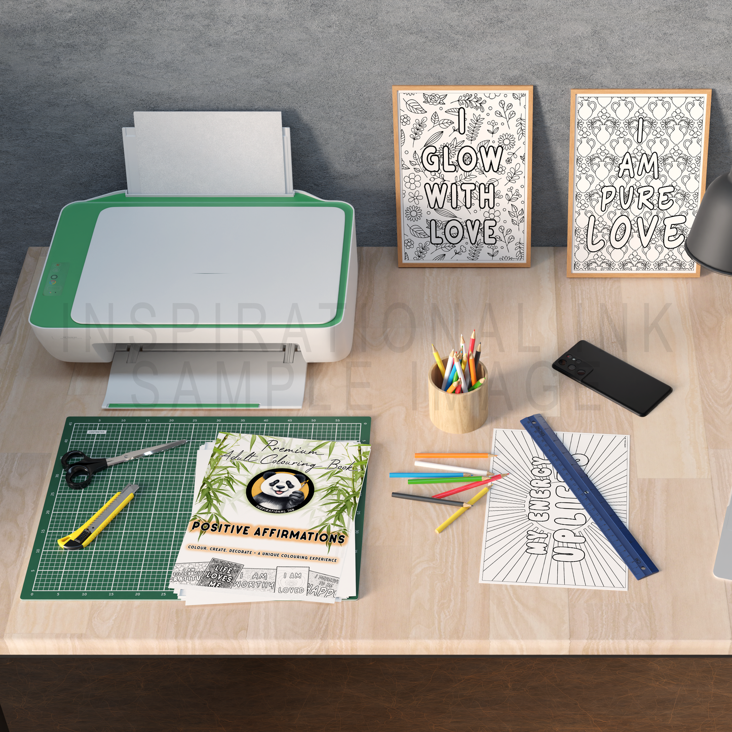 Positive Affirmations - Premium Adult Colouring Book