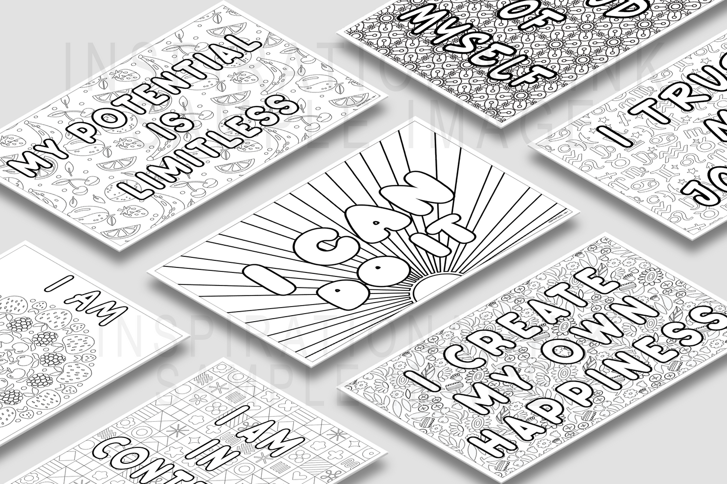 Positive Affirmations - Premium Adult Colouring Book