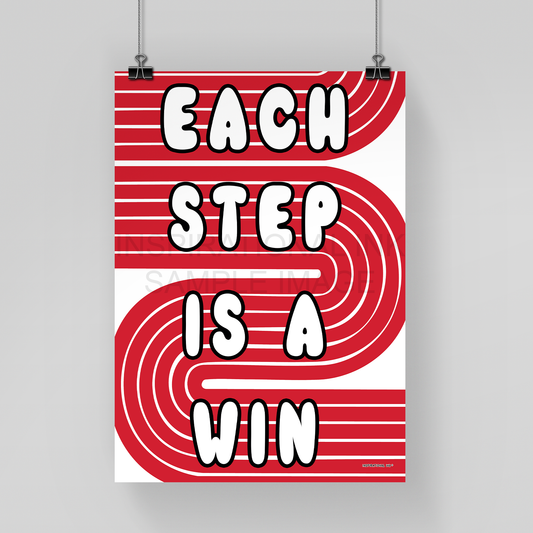 Each Step Is A Win - Cherry Red