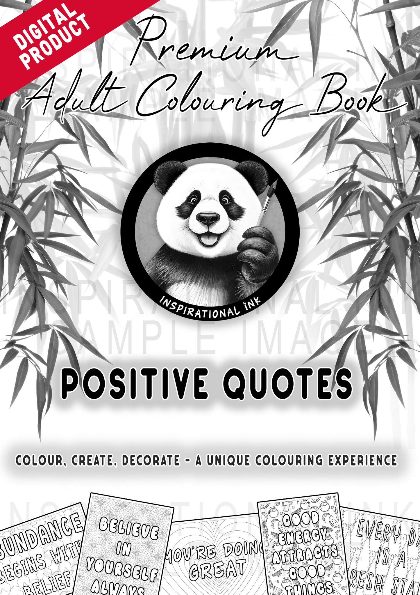 Positive Quotes - Premium Adult Colouring Book